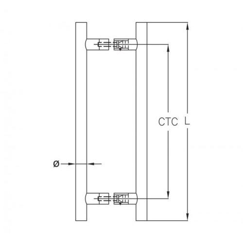 Dorma H Type Pull Handle 600x32 mm, XL-C 3004A